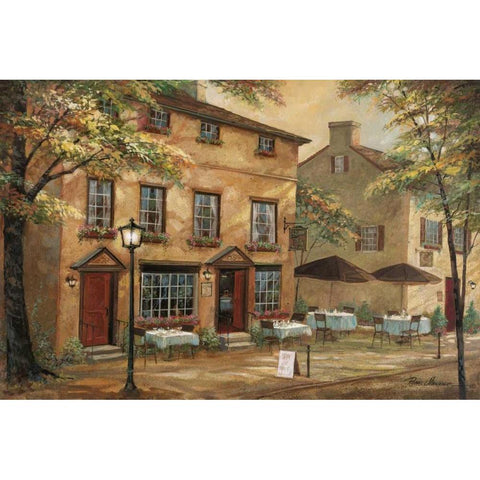 Colleens Pub Black Modern Wood Framed Art Print by Manning, Ruane