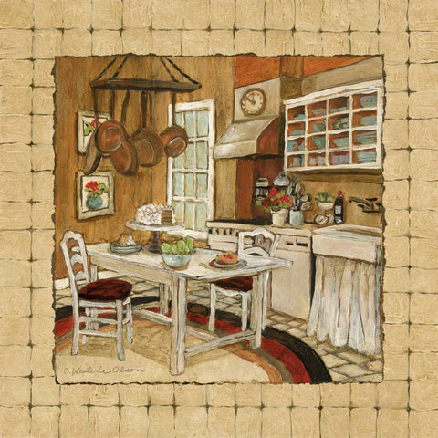 Kitchen Delight I White Modern Wood Framed Art Print with Double Matting by Olson, Charlene