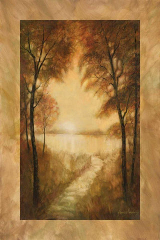 Landscape Tranquility II Black Ornate Wood Framed Art Print with Double Matting by Manning, Ruane