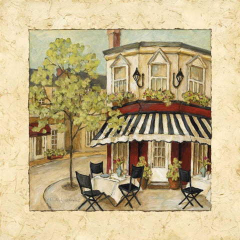 Corner Cafe II Black Modern Wood Framed Art Print by Olson, Charlene