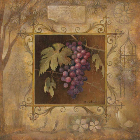 Uva Bella Rosa Gold Ornate Wood Framed Art Print with Double Matting by Vollherbst-Lane, Elaine