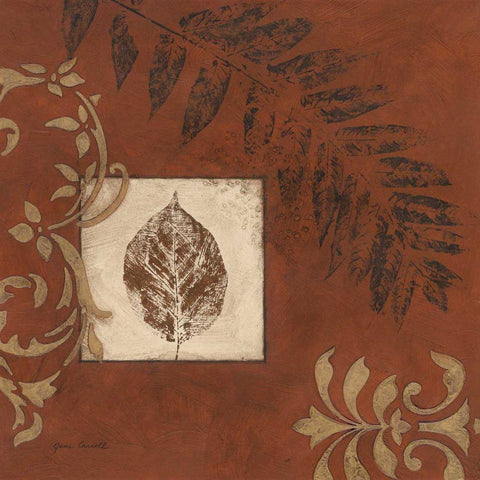 More Touches of Autumn I Gold Ornate Wood Framed Art Print with Double Matting by Carroll, Jane