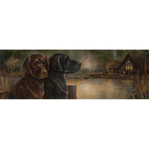 Loyal Companion White Modern Wood Framed Art Print by Olson, Norm