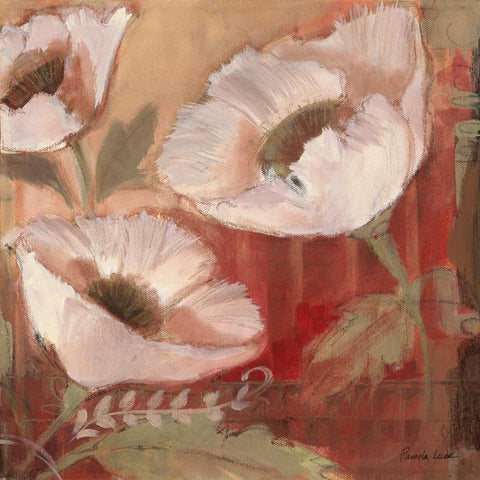 Amapola Blanc II White Modern Wood Framed Art Print with Double Matting by Luer, Pamela