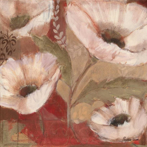Amapola Blanc III White Modern Wood Framed Art Print by Luer, Pamela