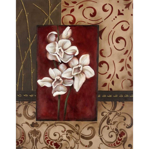 Stylized Orchid I White Modern Wood Framed Art Print by Robinson, Carol