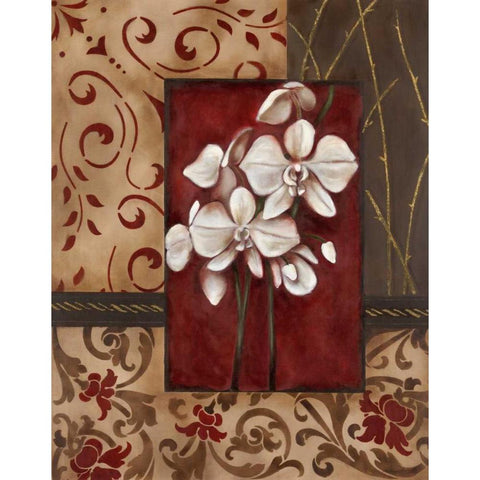 Stylized Orchid II Gold Ornate Wood Framed Art Print with Double Matting by Robinson, Carol