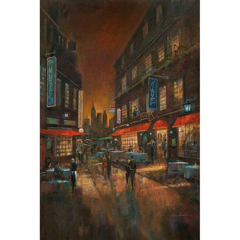 The Music Club Gold Ornate Wood Framed Art Print with Double Matting by Manning, Ruane