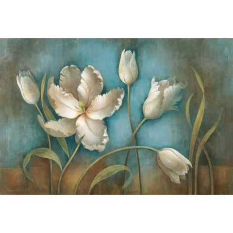 Tulip Melody White Modern Wood Framed Art Print by Vollherbst-Lane, Elaine