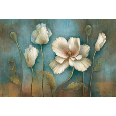 Poppy Melody White Modern Wood Framed Art Print by Vollherbst-Lane, Elaine