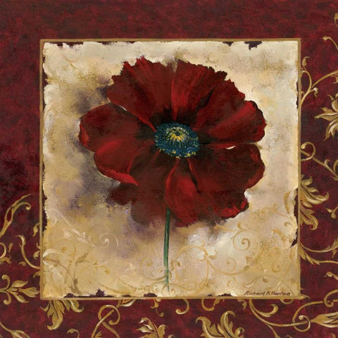 Poppy Gold Ornate Wood Framed Art Print with Double Matting by Henson, Richard