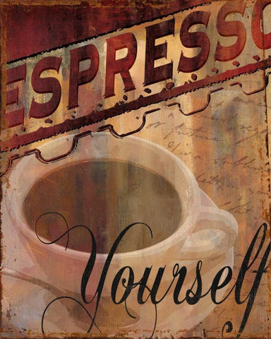 Espresso Yourself White Modern Wood Framed Art Print with Double Matting by Donovan, Kelly