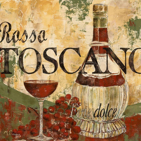 Rossa Toscano Gold Ornate Wood Framed Art Print with Double Matting by Donovan, Maria