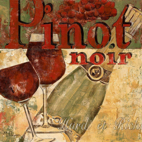 Pinot Noir Black Ornate Wood Framed Art Print with Double Matting by Donovan, Maria