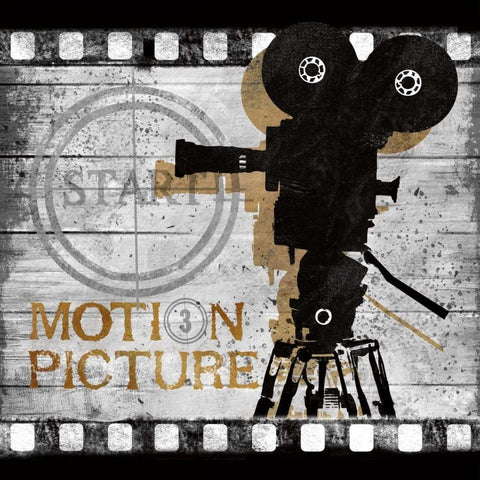 Motion Picture Black Modern Wood Framed Art Print with Double Matting by Knutsen, Conrad