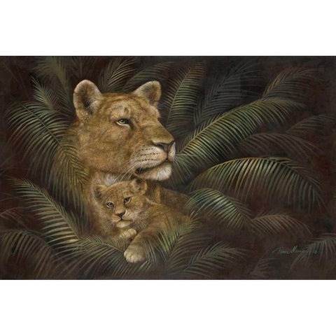Protective Love Black Modern Wood Framed Art Print with Double Matting by Manning, Ruane