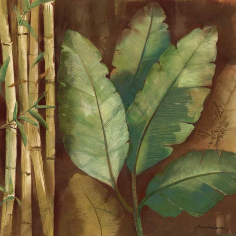 Bamboo and Palms I Black Modern Wood Framed Art Print by Luer, Pamela