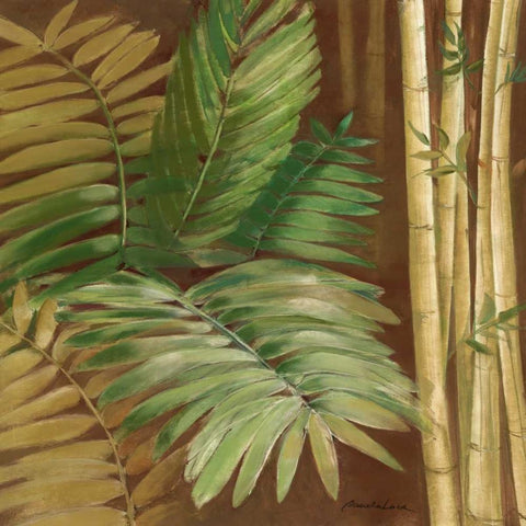 Bamboo and Palms II White Modern Wood Framed Art Print by Luer, Pamela