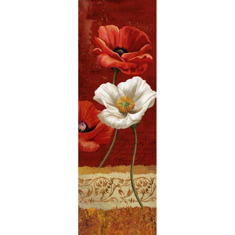 Poppy Gestures II White Modern Wood Framed Art Print by Knutsen, Conrad
