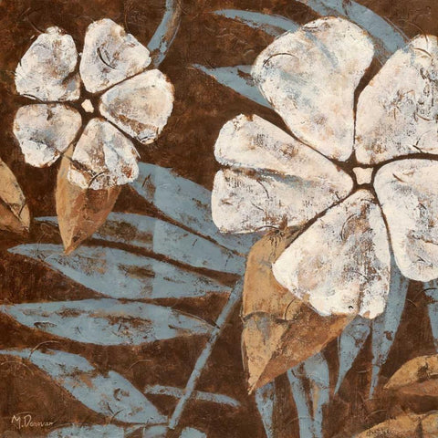 Flwers on Chocolate II Black Ornate Wood Framed Art Print with Double Matting by Donovan, Maria