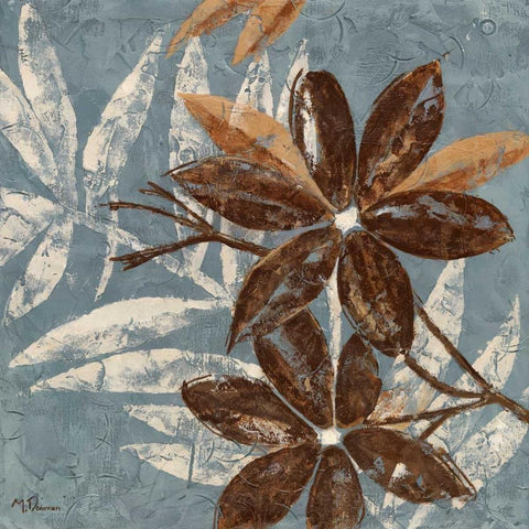 Flowers on Denim IV Gold Ornate Wood Framed Art Print with Double Matting by Donovan, Maria