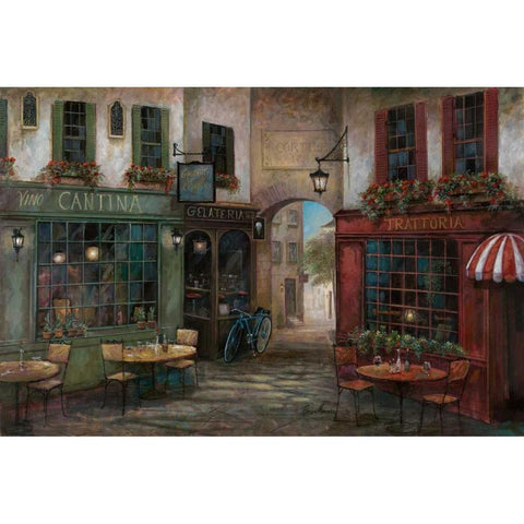 Courtyard Ambiance White Modern Wood Framed Art Print by Manning, Ruane