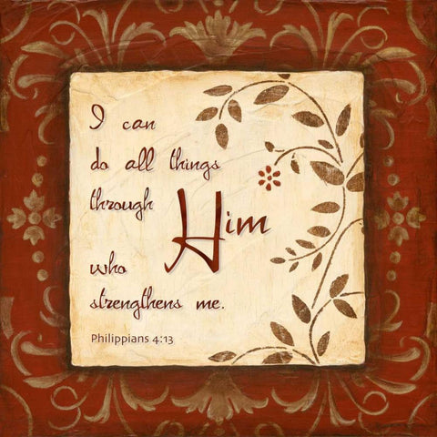 Through Him Gold Ornate Wood Framed Art Print with Double Matting by Tava Studios