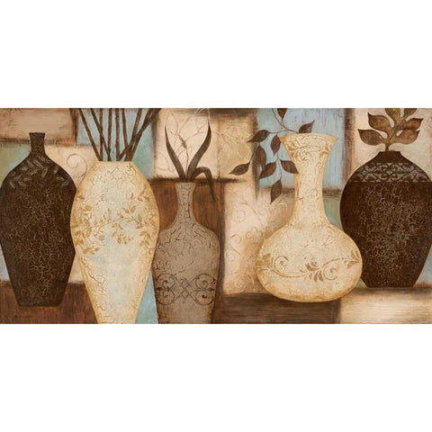 Potters Still Life White Modern Wood Framed Art Print by Carroll, Jane