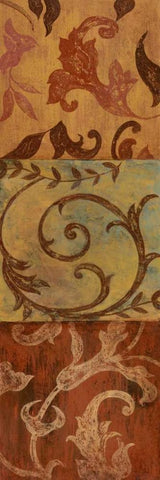 Patina Panel I Black Ornate Wood Framed Art Print with Double Matting by Tava Studios