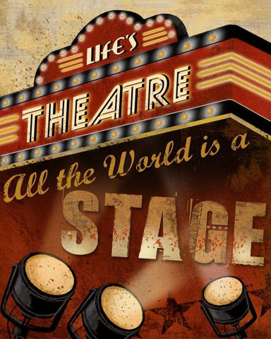 Lifes Theatre White Modern Wood Framed Art Print with Double Matting by Knutsen, Conrad