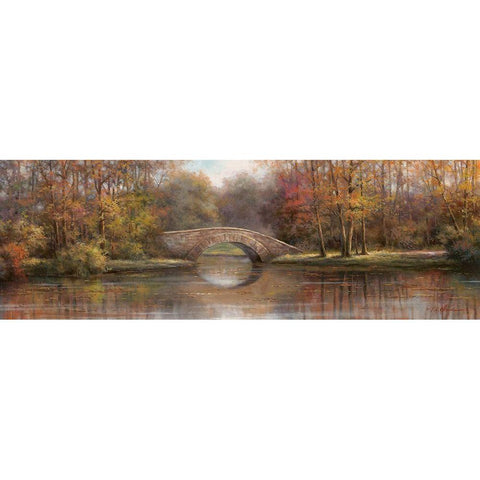 Along the River I Black Modern Wood Framed Art Print with Double Matting by Chiu, T.C.