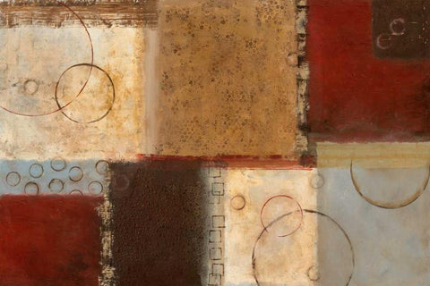 Seasons Go Round II White Modern Wood Framed Art Print with Double Matting by Tava Studios