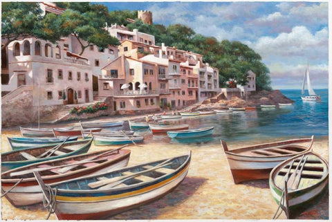 Bella Mattina I Black Ornate Wood Framed Art Print with Double Matting by Chiu, T.C.