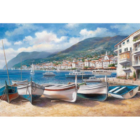 Bella Mattina II Gold Ornate Wood Framed Art Print with Double Matting by Chiu, T.C.