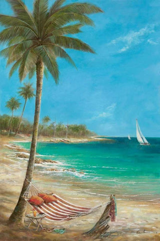 Gentle Breezes Black Ornate Wood Framed Art Print with Double Matting by Manning, Ruane