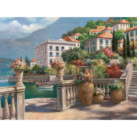 Lago di Como II White Modern Wood Framed Art Print by Chiu, T.C.