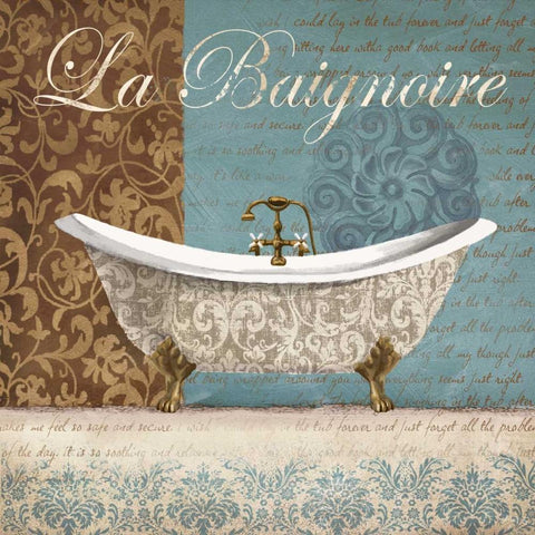 La Baignoire Gold Ornate Wood Framed Art Print with Double Matting by Knutsen, Conrad