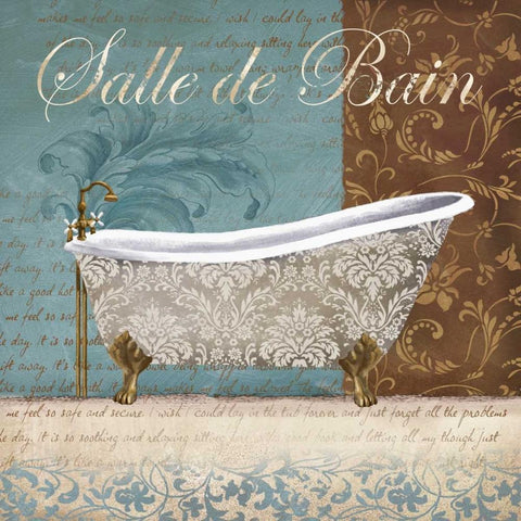 Salle de Bain White Modern Wood Framed Art Print by Knutsen, Conrad