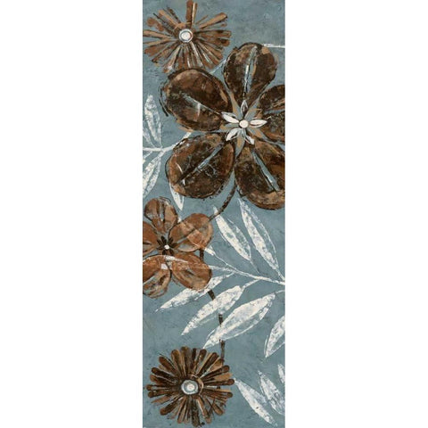 Denim Garden II Black Modern Wood Framed Art Print with Double Matting by Donovan, Maria