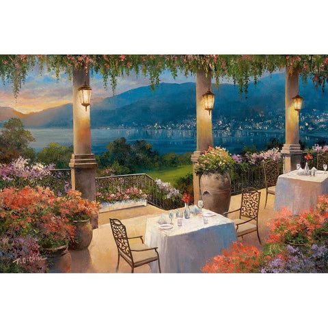 Amalfi Holiday II White Modern Wood Framed Art Print by Chiu, T.C.