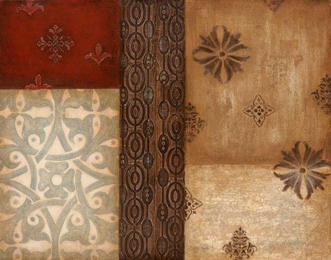 Twilight Abstract I White Modern Wood Framed Art Print with Double Matting by Tava Studios