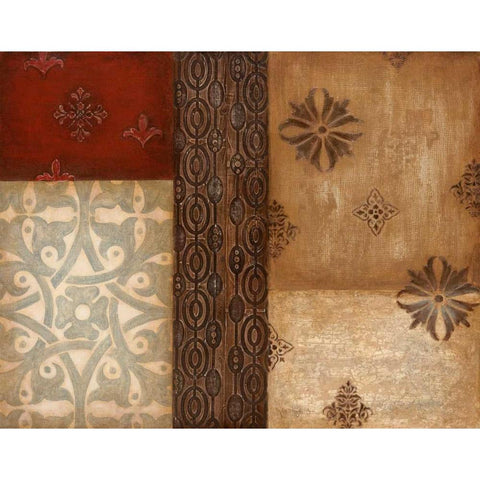 Twilight Abstract I Gold Ornate Wood Framed Art Print with Double Matting by Tava Studios