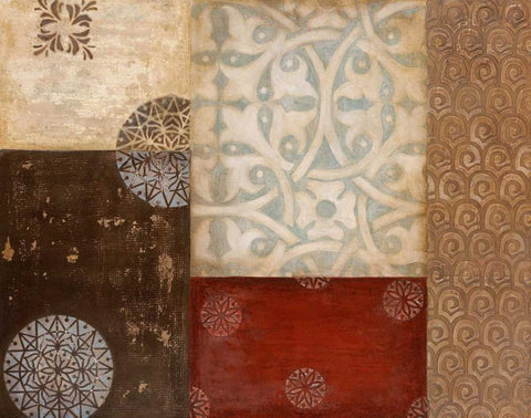 Twilight Abstract II White Modern Wood Framed Art Print with Double Matting by Tava Studios