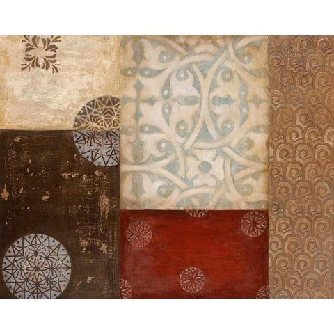 Twilight Abstract II Gold Ornate Wood Framed Art Print with Double Matting by Tava Studios