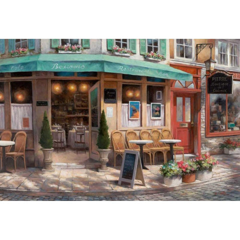 Cafe Beuchons Black Modern Wood Framed Art Print by Chiu, T.C.