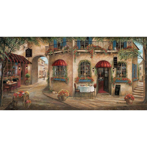 Ginos Pizzeria Black Modern Wood Framed Art Print with Double Matting by Manning, Ruane