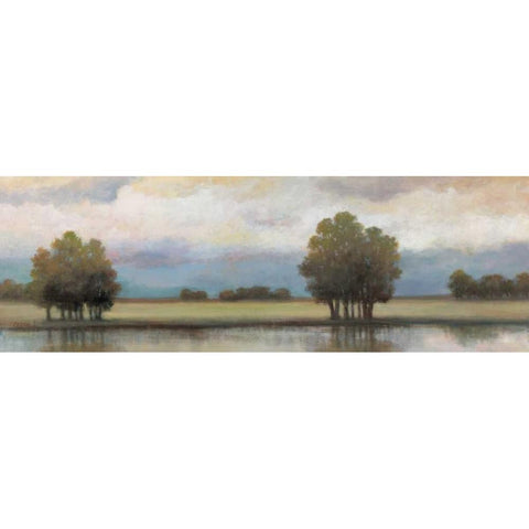 Lazy River II Black Modern Wood Framed Art Print with Double Matting by Chiu, T.C.