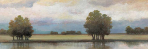 Lazy River II White Modern Wood Framed Art Print with Double Matting by Chiu, T.C.