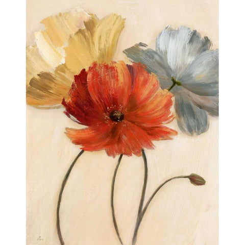 Poppy Palette I White Modern Wood Framed Art Print by Nan