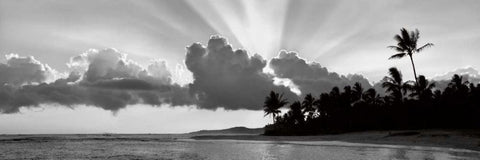 Kauai II White Modern Wood Framed Art Print with Double Matting by Frates, Dennis